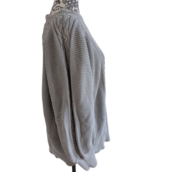 Twigg + Feather Blair Sweater Grey Cable Knit Relaxed Fit Cabin Retro Women's XS - Picture 4 of 12